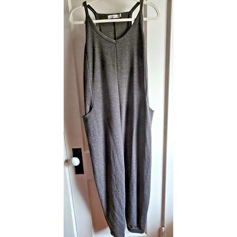 SINCERELY JULES sz‎ S gray jumpsuit Jogger large pockets